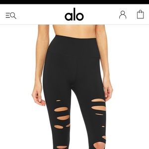 All Yoga 7/8 High-Waste Ripped Warrior Legging